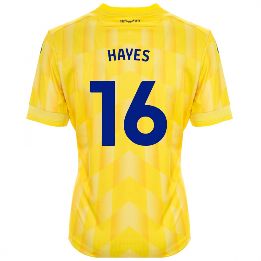 Niño Camiseta Georgia Hayes #16 Amarillo 1ª Equipación 2024/25 La Camisa