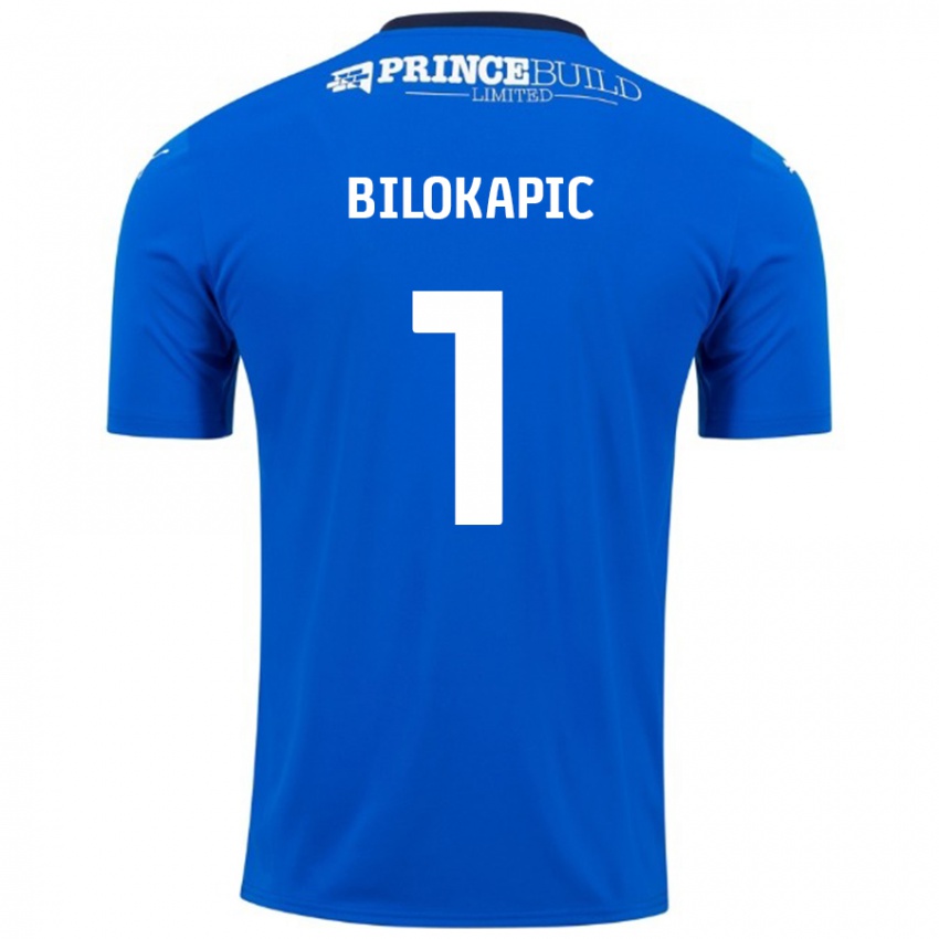 Niño Camiseta Nicholas Bilokapic #1 Azul Blanco 1ª Equipación 2024/25 La Camisa