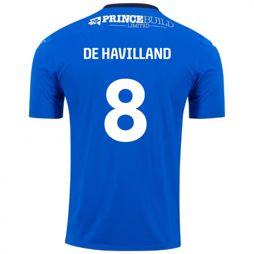 Niño Camiseta Ryan De Havilland #8 Azul Blanco 1ª Equipación 2024/25 La Camisa