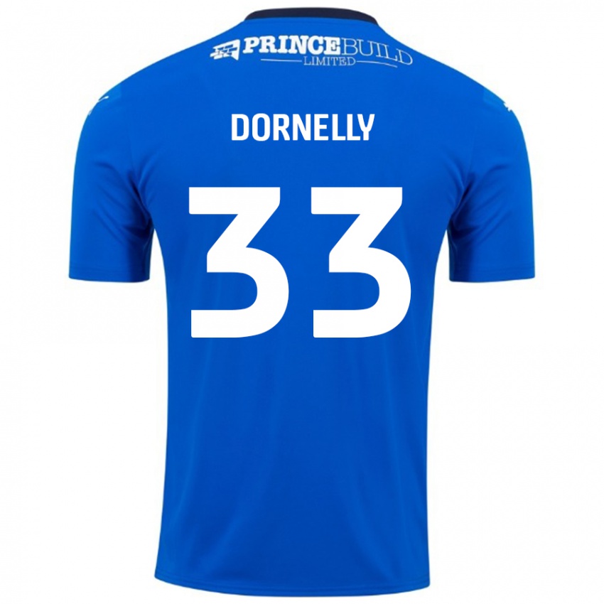 Niño Camiseta James Dornelly #33 Azul Blanco 1ª Equipación 2024/25 La Camisa