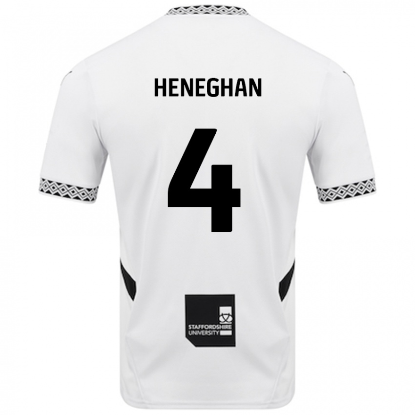 Niño Camiseta Ben Heneghan #4 Blanco 1ª Equipación 2024/25 La Camisa