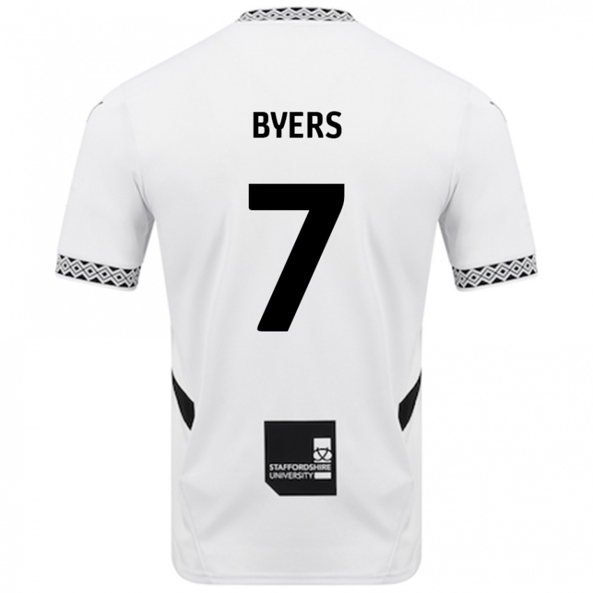 Niño Camiseta George Byers #7 Blanco 1ª Equipación 2024/25 La Camisa