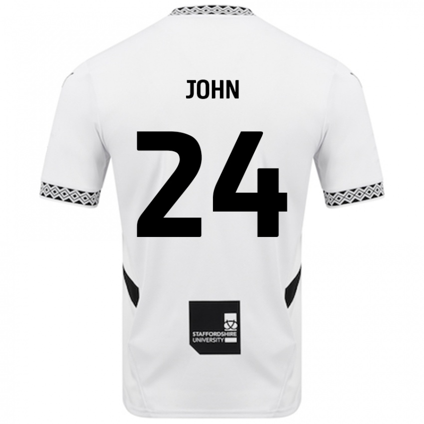 Niño Camiseta Kyle John #24 Blanco 1ª Equipación 2024/25 La Camisa