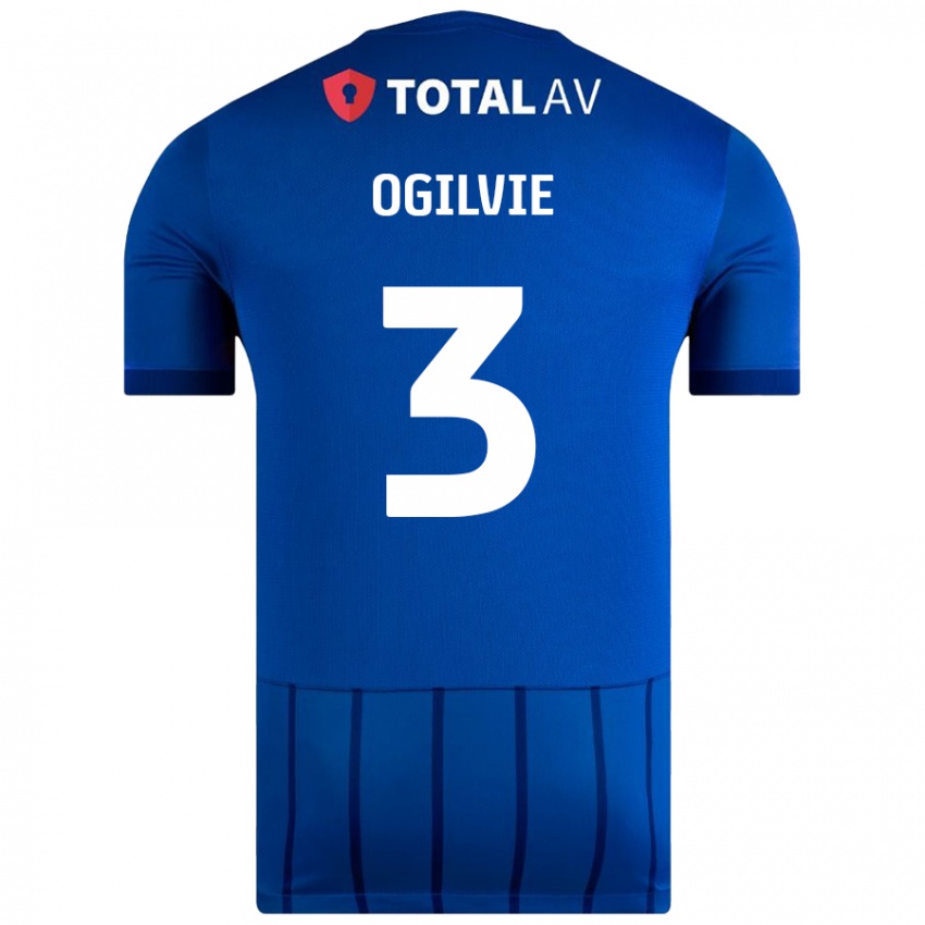 Niño Camiseta Connor Ogilvie #3 Azul 1ª Equipación 2024/25 La Camisa