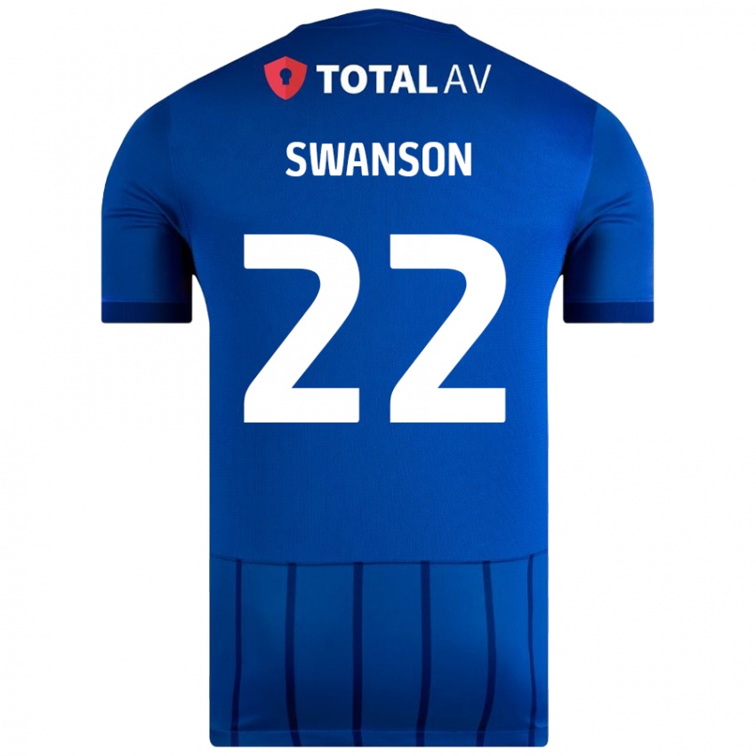 Niño Camiseta Zak Swanson #22 Azul 1ª Equipación 2024/25 La Camisa