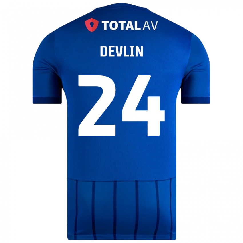 Niño Camiseta Terry Devlin #24 Azul 1ª Equipación 2024/25 La Camisa