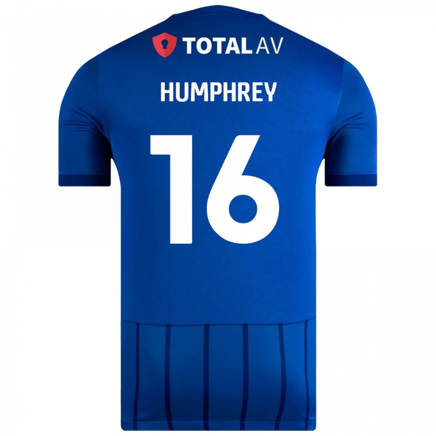 Niño Camiseta Ella Humphrey #16 Azul 1ª Equipación 2024/25 La Camisa