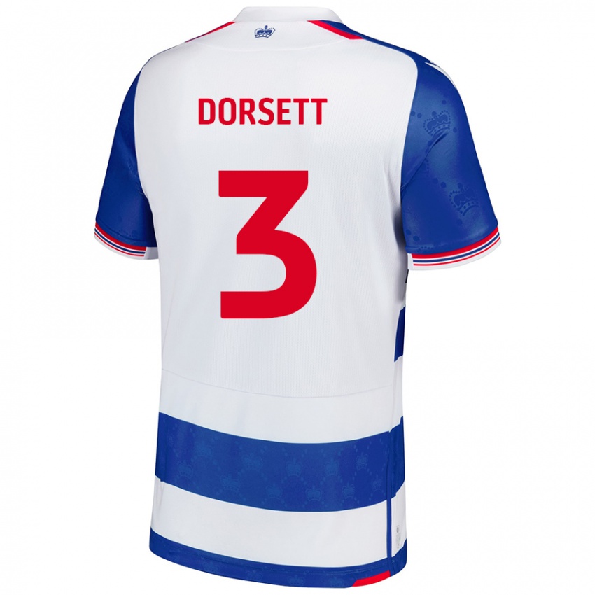 Niño Camiseta Jeriel Dorsett #3 Azul Blanco 1ª Equipación 2024/25 La Camisa