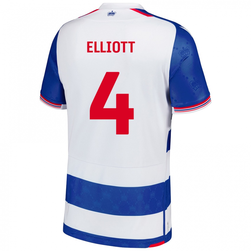 Niño Camiseta Ben Elliott #4 Azul Blanco 1ª Equipación 2024/25 La Camisa