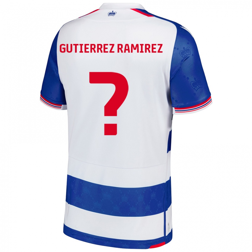 Niño Camiseta William Gutierrez Ramirez #0 Azul Blanco 1ª Equipación 2024/25 La Camisa