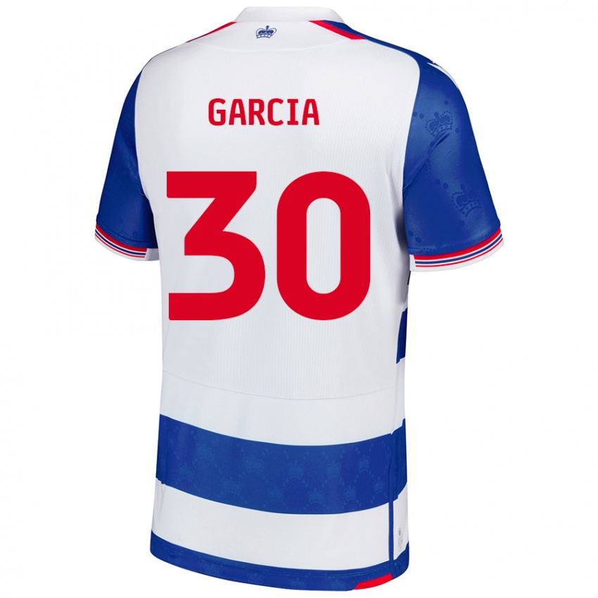 Niño Camiseta Andre Garcia #30 Azul Blanco 1ª Equipación 2024/25 La Camisa