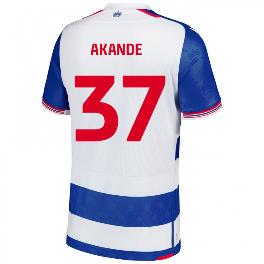 Niño Camiseta Adrian Akande #37 Azul Blanco 1ª Equipación 2024/25 La Camisa