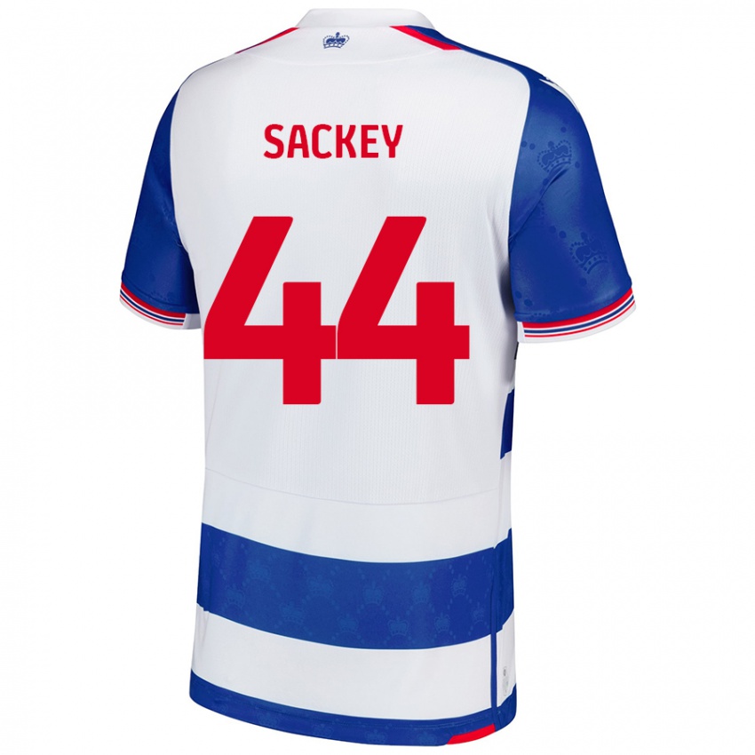 Niño Camiseta Tyler Sackey #44 Azul Blanco 1ª Equipación 2024/25 La Camisa