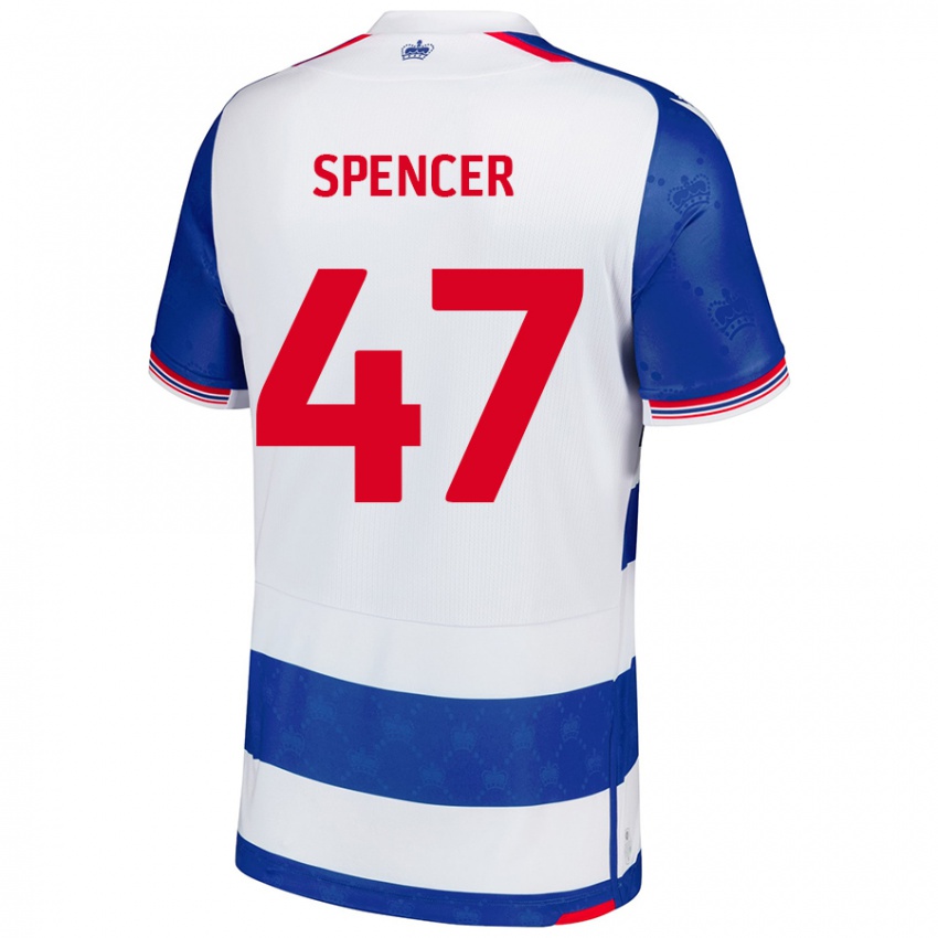 Niño Camiseta Shay Spencer #47 Azul Blanco 1ª Equipación 2024/25 La Camisa