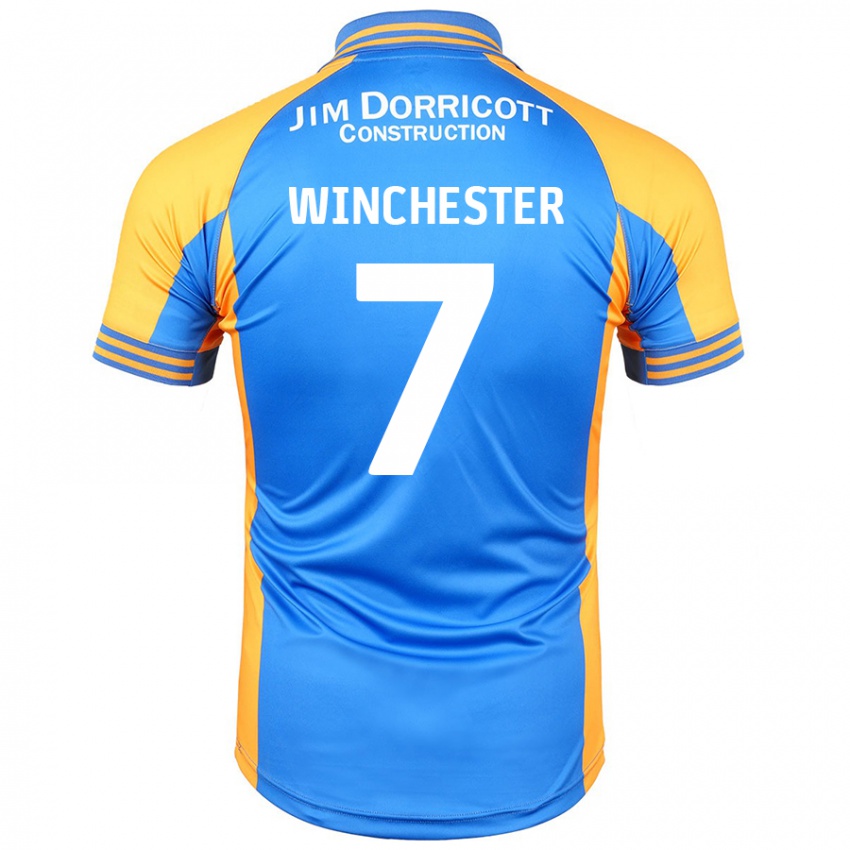 Niño Camiseta Carl Winchester #7 Azul Ámbar 1ª Equipación 2024/25 La Camisa