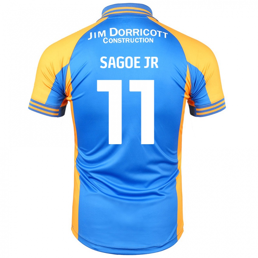 Niño Camiseta Charles Sagoe Jr #11 Azul Ámbar 1ª Equipación 2024/25 La Camisa