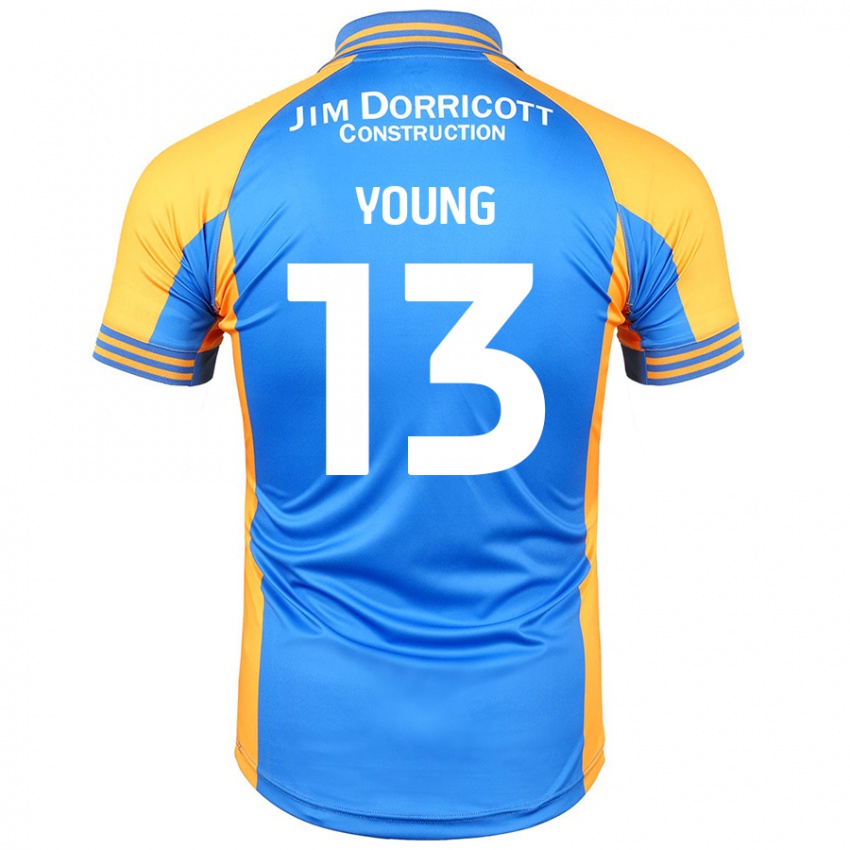 Niño Camiseta Joe Young #13 Azul Ámbar 1ª Equipación 2024/25 La Camisa