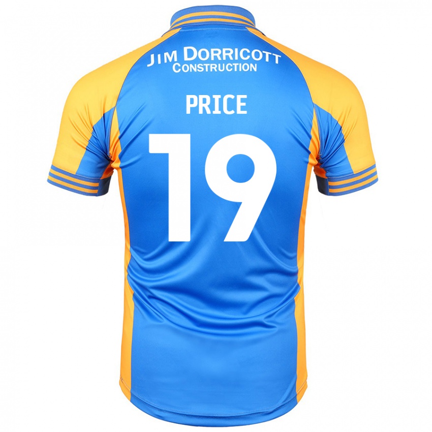 Niño Camiseta Jack Price #19 Azul Ámbar 1ª Equipación 2024/25 La Camisa