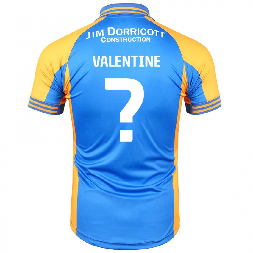 Niño Camiseta Jayden Valentine #0 Azul Ámbar 1ª Equipación 2024/25 La Camisa