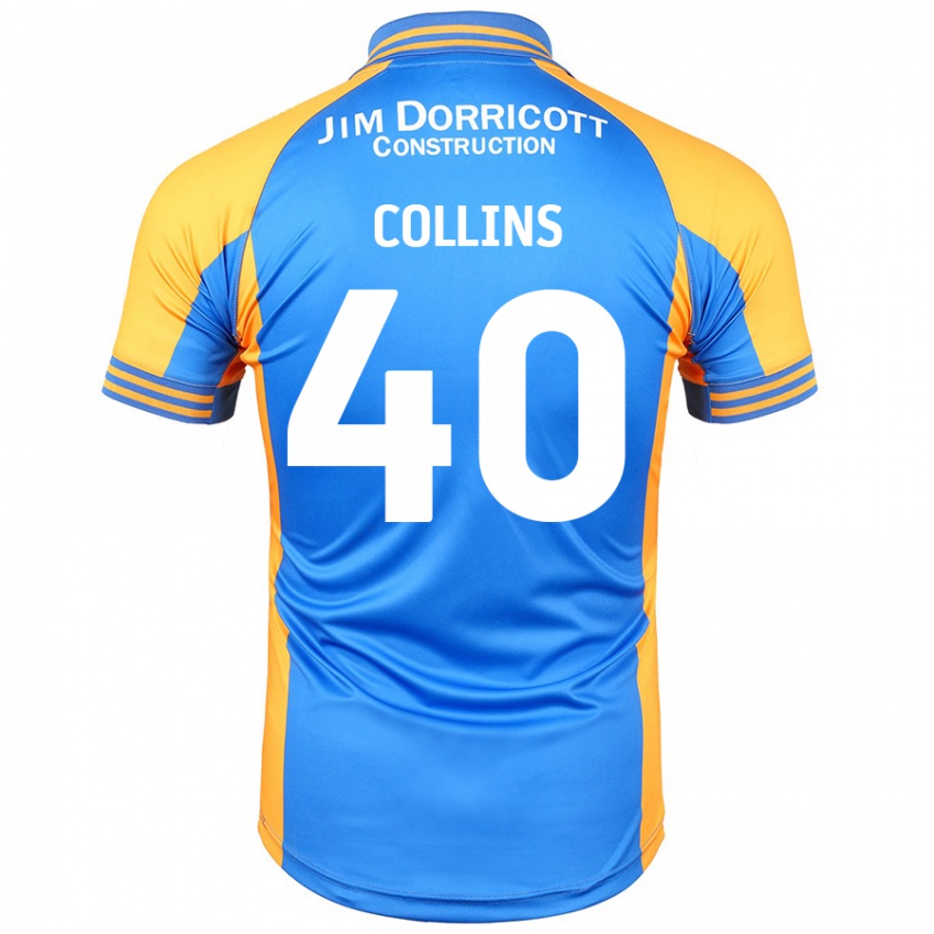 Niño Camiseta Jude Collins #40 Azul Ámbar 1ª Equipación 2024/25 La Camisa