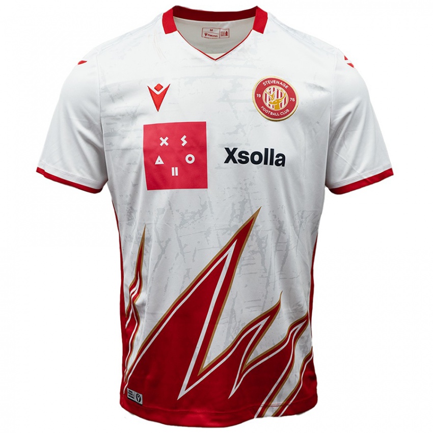 Niño Camiseta Jamie Reid #19 Blanco Rojo 1ª Equipación 2024/25 La Camisa