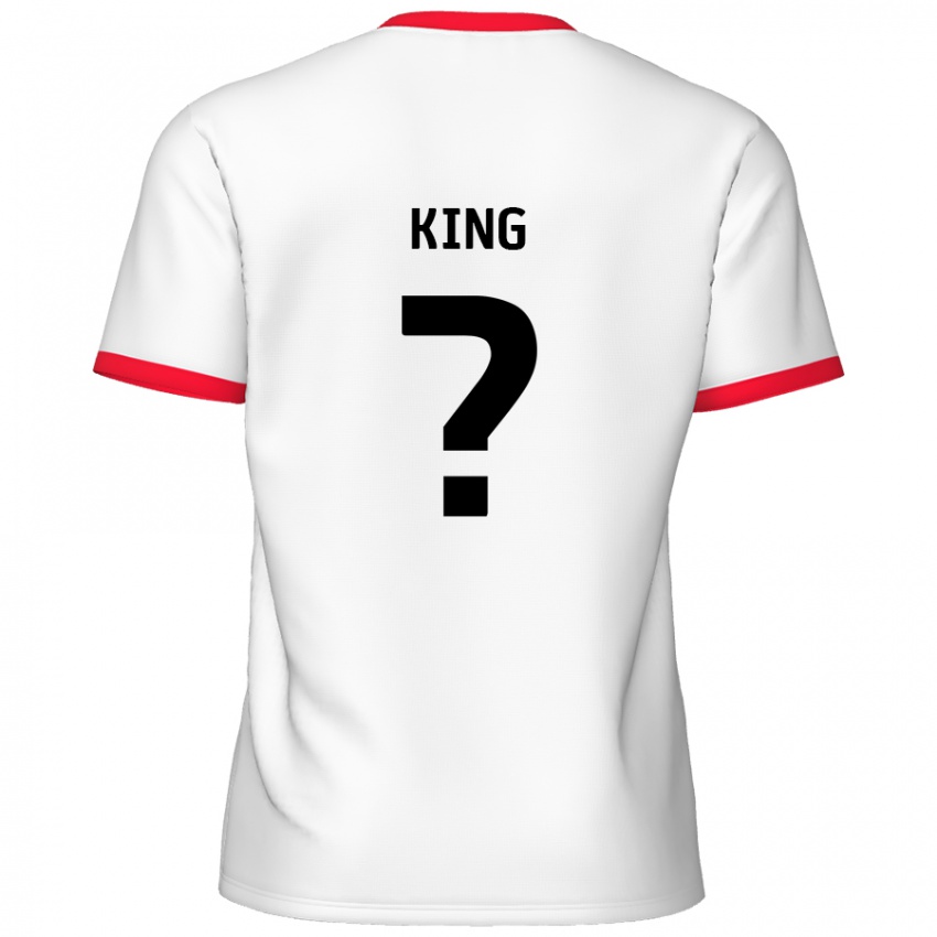 Niño Camiseta Eli King #0 Blanco Rojo 1ª Equipación 2024/25 La Camisa