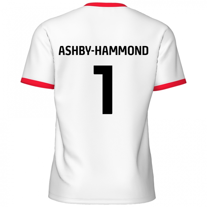 Niño Camiseta Taye Ashby-Hammond #1 Blanco Rojo 1ª Equipación 2024/25 La Camisa