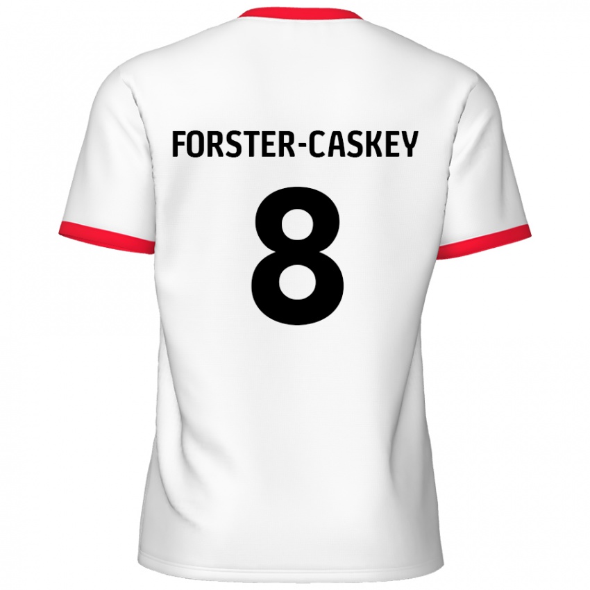 Niño Camiseta Jake Forster-Caskey #8 Blanco Rojo 1ª Equipación 2024/25 La Camisa