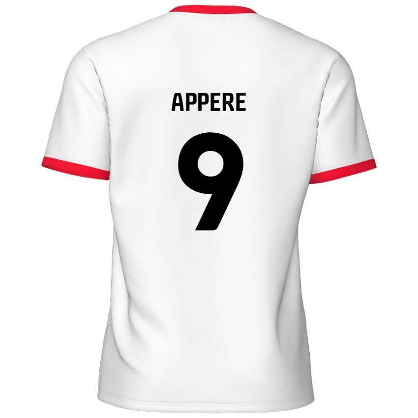 Niño Camiseta Louis Appéré #9 Blanco Rojo 1ª Equipación 2024/25 La Camisa