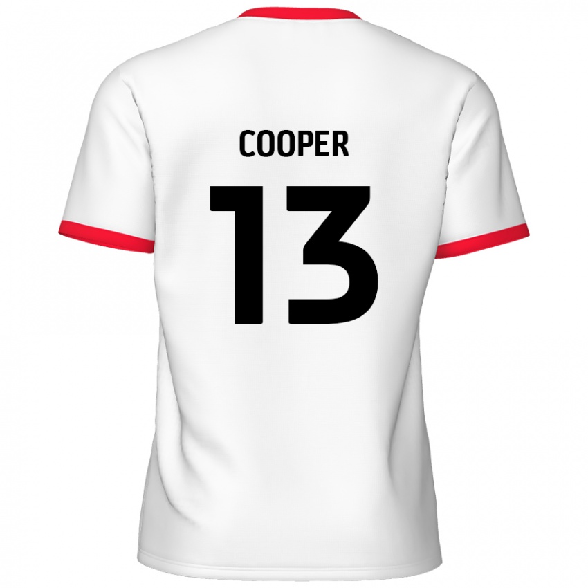 Niño Camiseta Murphy Cooper #13 Blanco Rojo 1ª Equipación 2024/25 La Camisa