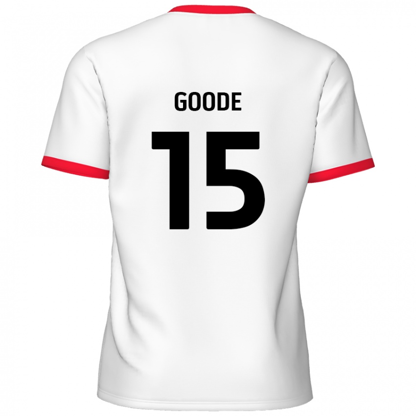 Niño Camiseta Charlie Goode #15 Blanco Rojo 1ª Equipación 2024/25 La Camisa