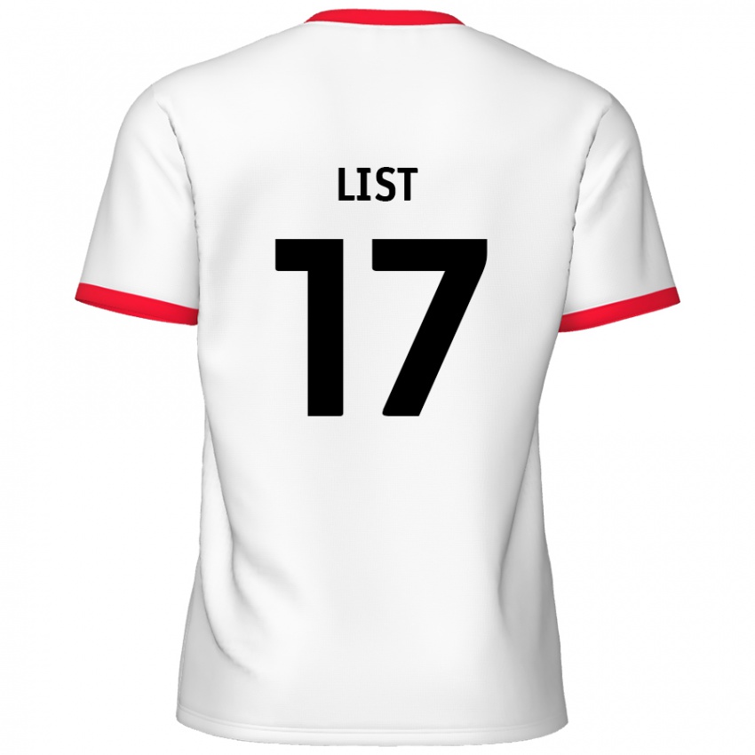 Niño Camiseta Elliott List #17 Blanco Rojo 1ª Equipación 2024/25 La Camisa