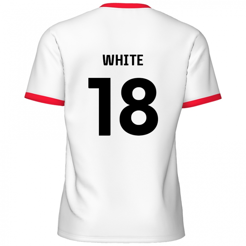 Niño Camiseta Harvey White #18 Blanco Rojo 1ª Equipación 2024/25 La Camisa