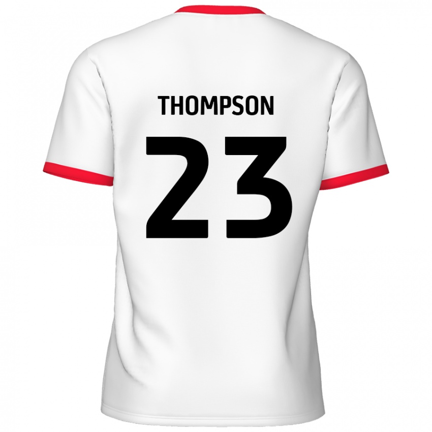 Niño Camiseta Louis Thompson #23 Blanco Rojo 1ª Equipación 2024/25 La Camisa