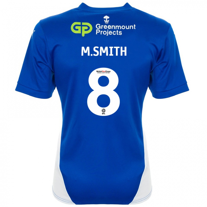 Niño Camiseta Matt Smith #8 Azul Blanco 1ª Equipación 2024/25 La Camisa