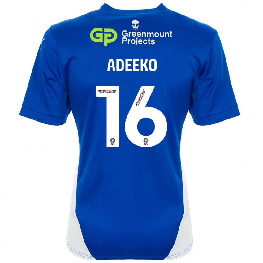 Niño Camiseta Baba Adeeko #16 Azul Blanco 1ª Equipación 2024/25 La Camisa