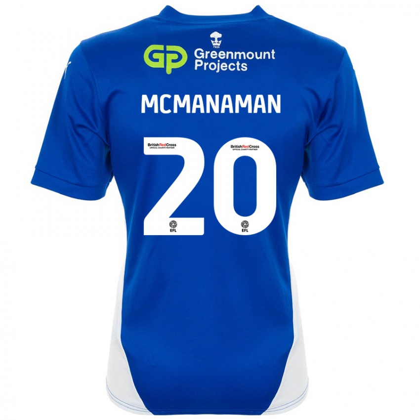 Niño Camiseta Callum Mcmanaman #20 Azul Blanco 1ª Equipación 2024/25 La Camisa