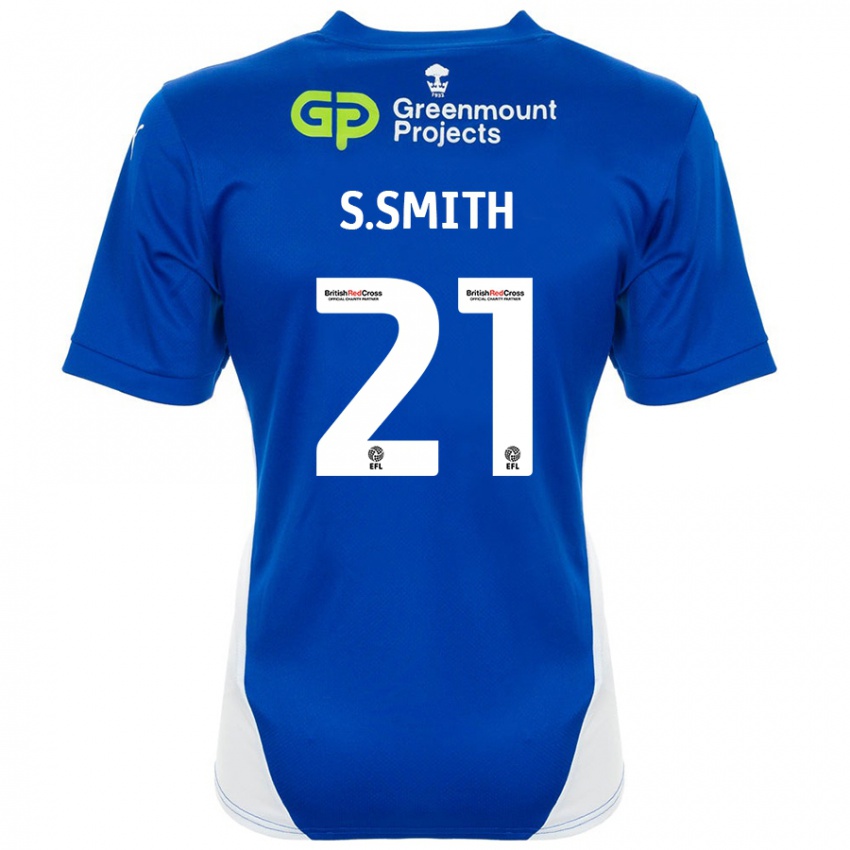 Niño Camiseta Scott Smith #21 Azul Blanco 1ª Equipación 2024/25 La Camisa