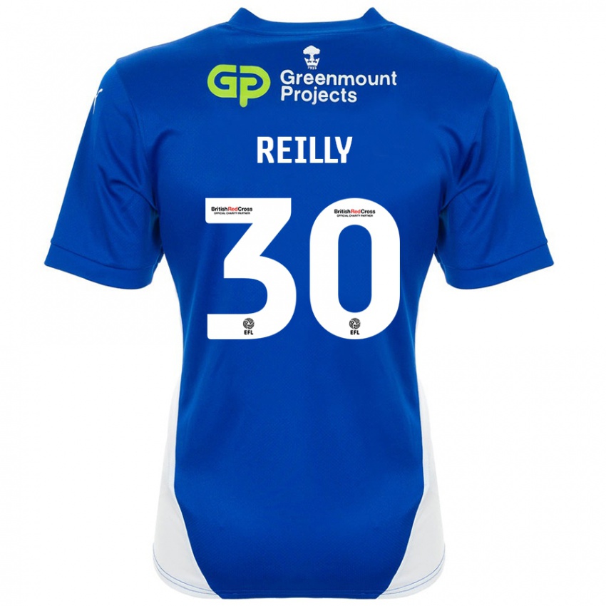 Niño Camiseta Jack Reilly #30 Azul Blanco 1ª Equipación 2024/25 La Camisa