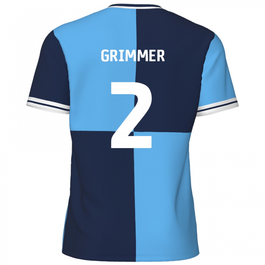 Niño Camiseta Jack Grimmer #2 Azul Cielo Azul Oscuro 1ª Equipación 2024/25 La Camisa