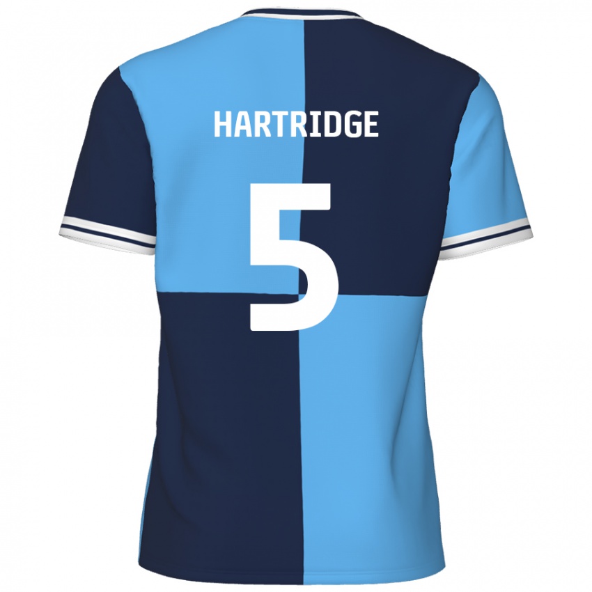 Niño Camiseta Alex Hartridge #5 Azul Cielo Azul Oscuro 1ª Equipación 2024/25 La Camisa