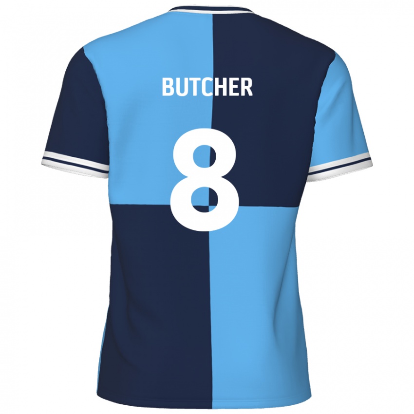 Niño Camiseta Matt Butcher #8 Azul Cielo Azul Oscuro 1ª Equipación 2024/25 La Camisa