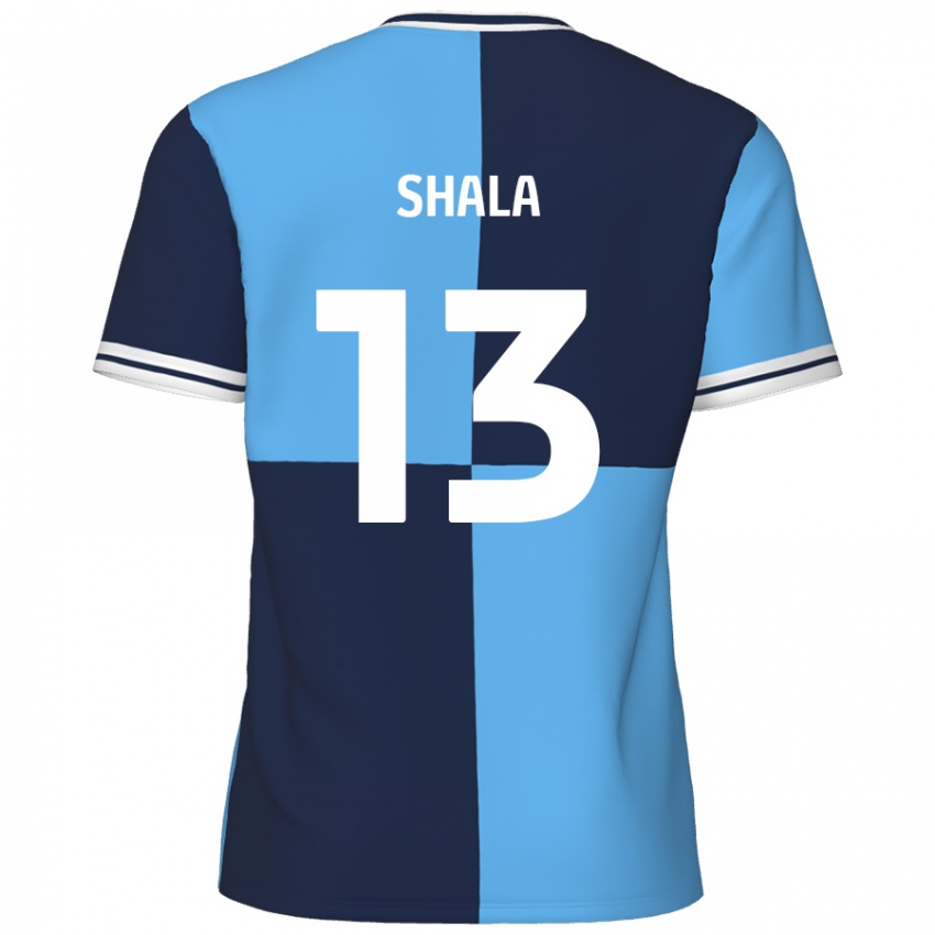 Niño Camiseta Laurence Shala #13 Azul Cielo Azul Oscuro 1ª Equipación 2024/25 La Camisa