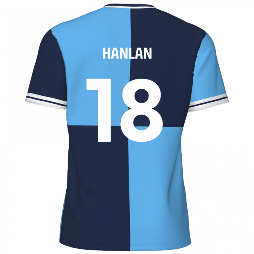 Niño Camiseta Brandon Hanlan #18 Azul Cielo Azul Oscuro 1ª Equipación 2024/25 La Camisa