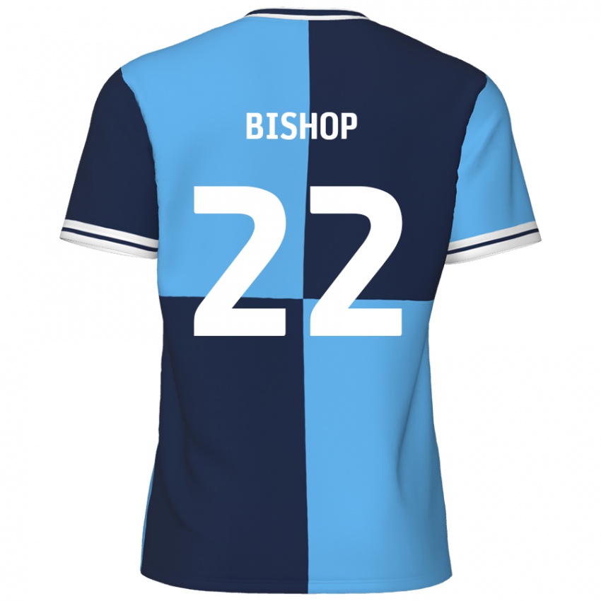 Niño Camiseta Nathan Bishop #22 Azul Cielo Azul Oscuro 1ª Equipación 2024/25 La Camisa