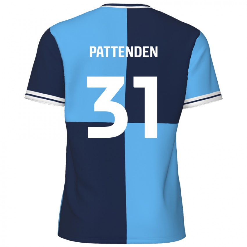 Niño Camiseta Jasper Pattenden #31 Azul Cielo Azul Oscuro 1ª Equipación 2024/25 La Camisa