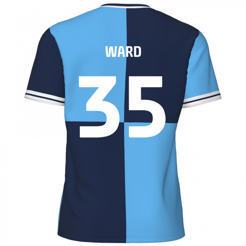 Niño Camiseta Christie Ward #35 Azul Cielo Azul Oscuro 1ª Equipación 2024/25 La Camisa