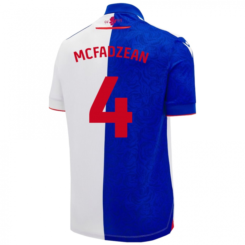 Niño Camiseta Kyle Mcfadzean #4 Azul Cielo Blanco 1ª Equipación 2024/25 La Camisa