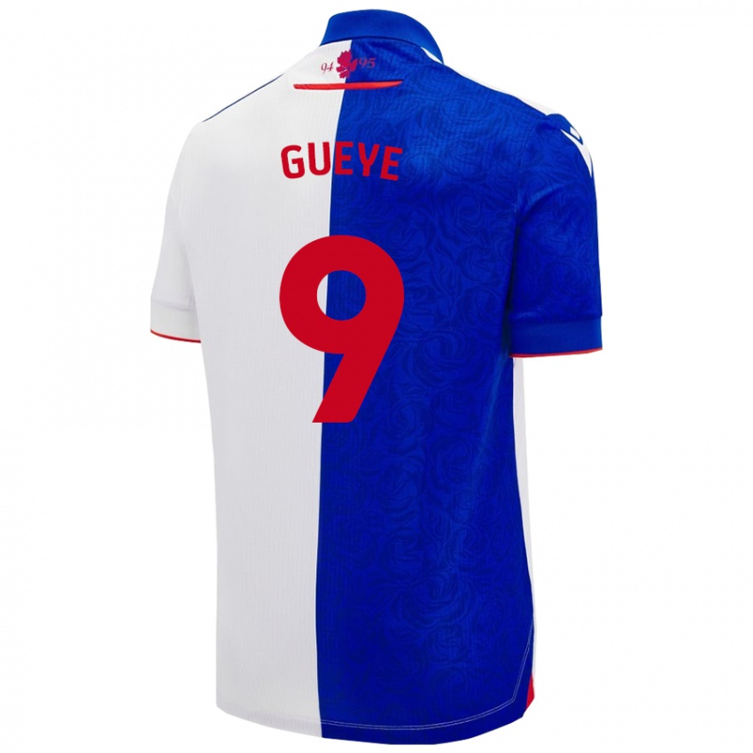 Niño Camiseta Makhtar Gueye #9 Azul Cielo Blanco 1ª Equipación 2024/25 La Camisa