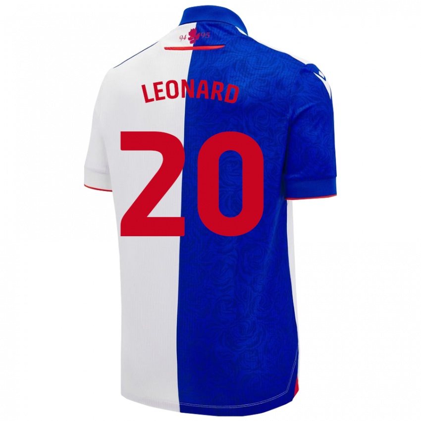 Niño Camiseta Harry Leonard #20 Azul Cielo Blanco 1ª Equipación 2024/25 La Camisa